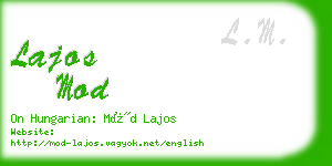 lajos mod business card